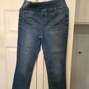 NEUSED LAURIE FELT MEDIUM DENIM, SMALL SILKY DENIM CAMBRE EASY SKINNY JEANS